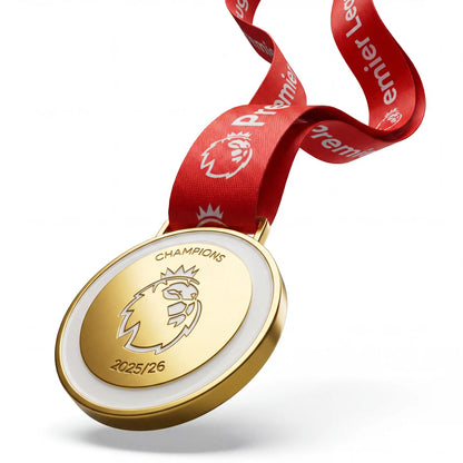 Arsenal 2025/26 title win fan memorabilia medal shiny gold design