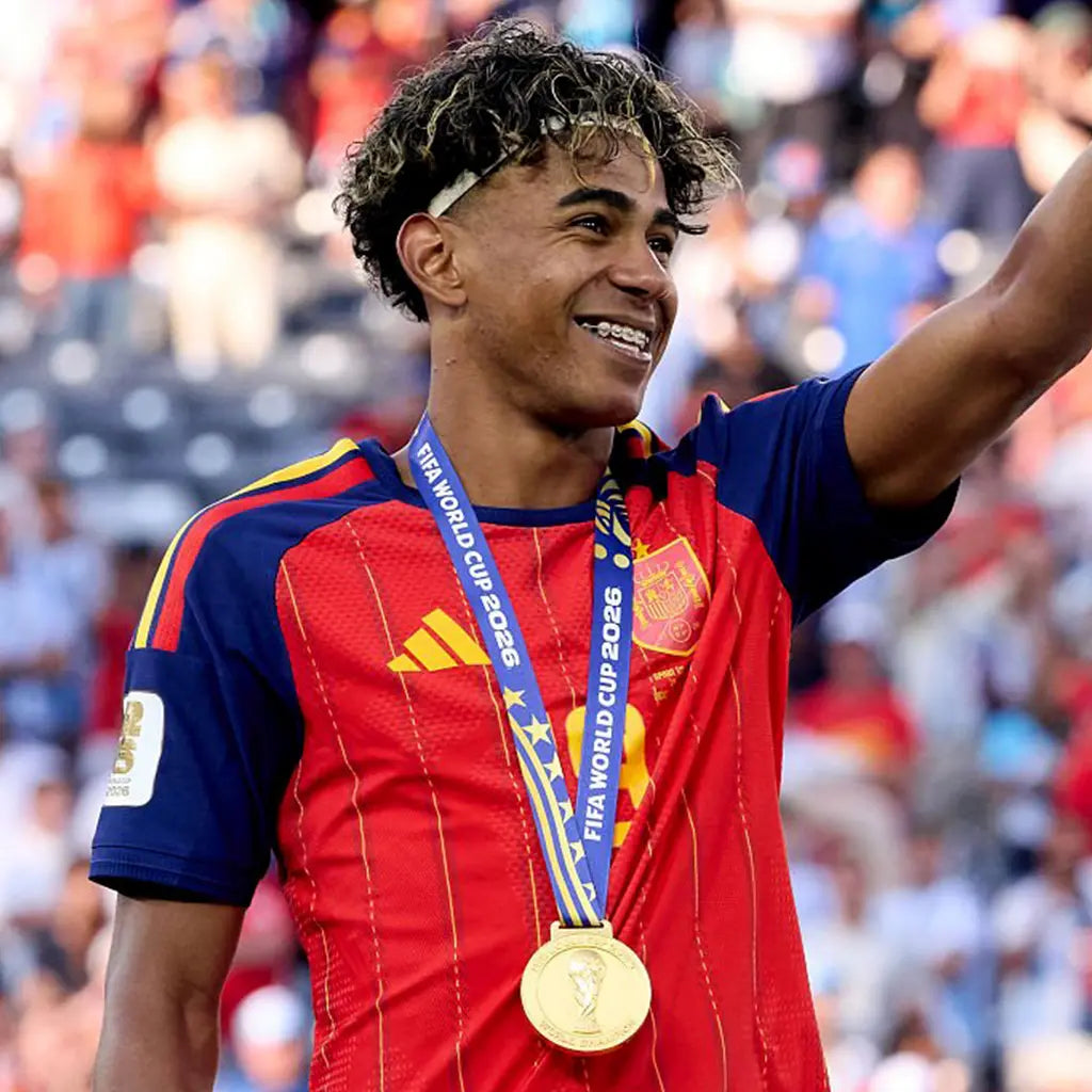 Golden FIFA World Cup 2026 winner medal held by player