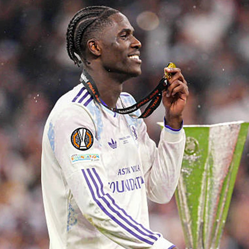Supporters browsing award-style medals linked to football achievements