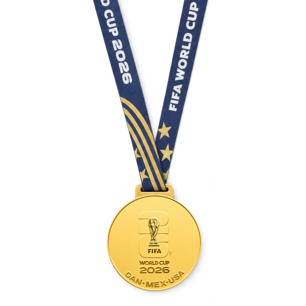 Détail de la médaille d'or commémorative de la Coupe du Monde 2026 de l'Espagne