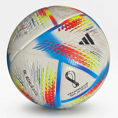 Al Rihla official FIFA World Cup 2022 match ball with colorful geometric panel design