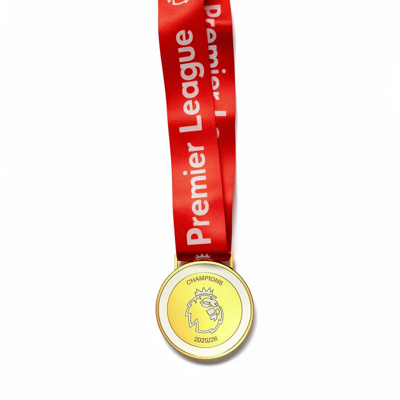 Premium Arsenal champions fan medal with 2025/26 engraving design
