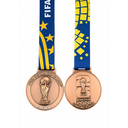 World Cup 2026 3rd Place England bronze medal with trophy design and ribbon