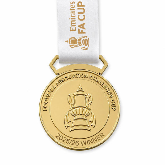 Football supporters browsing collectible victory medals