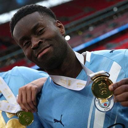 Supporters browsing football-themed medals in an e-commerce store