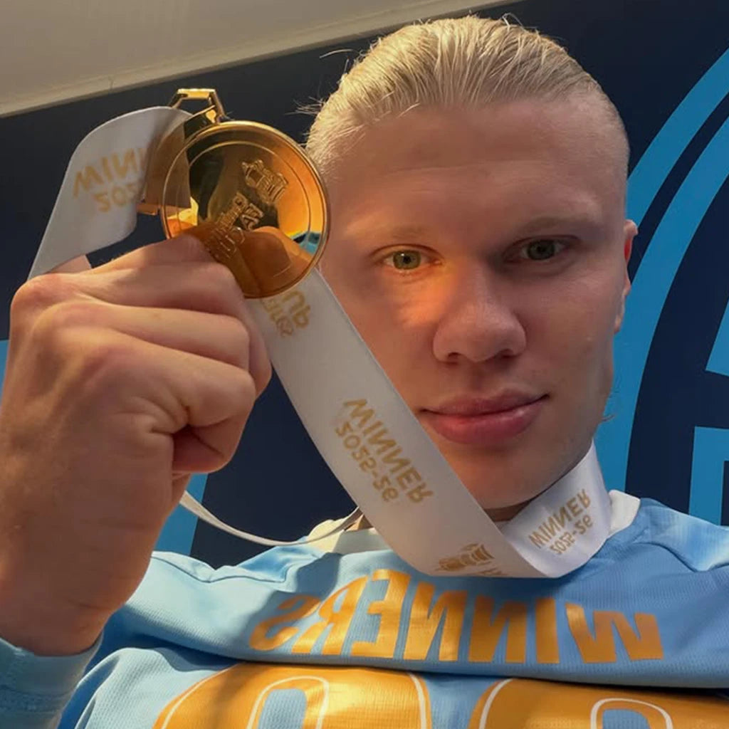 Fans buying medals to celebrate a league win