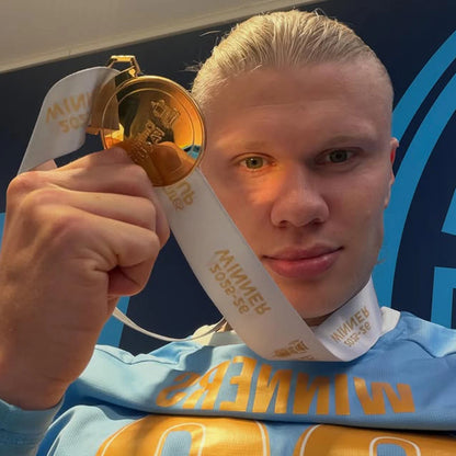 Fans buying medals to celebrate a league win