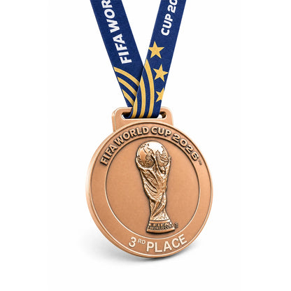 Close-up of World Cup 2026 England 3rd Place bronze medal engraving