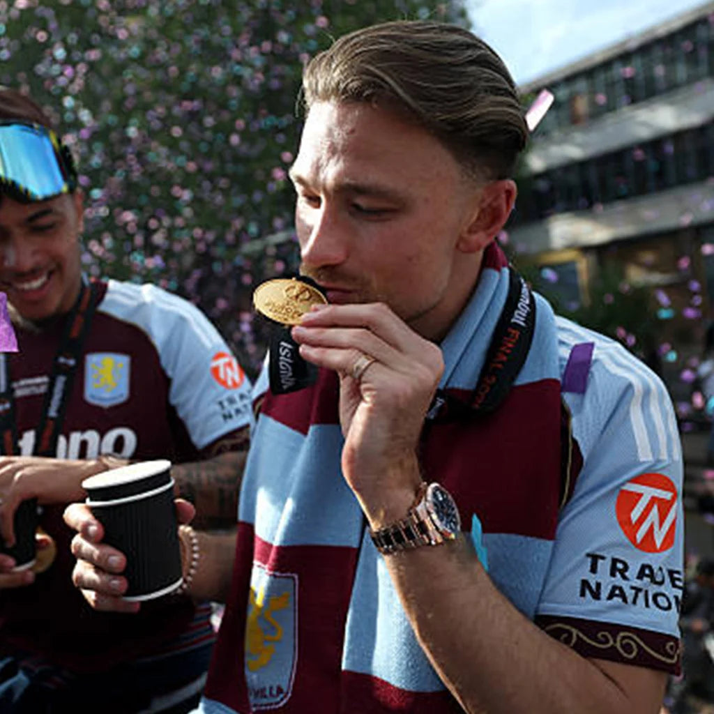 Football fans shopping for championship souvenir medals