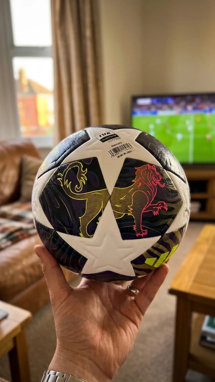 Premium Champions League 2026 Budapest football with UEFA branding