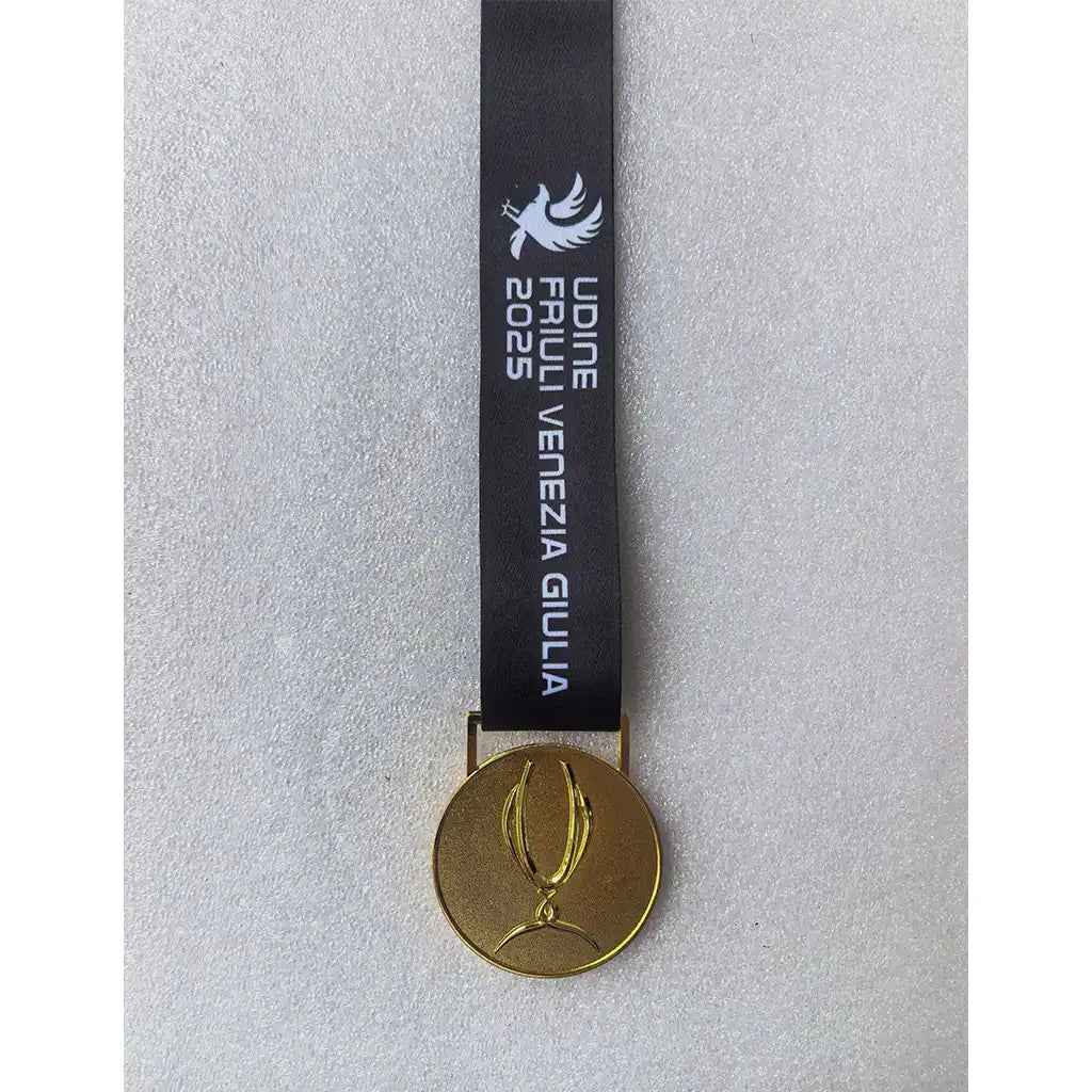 2025 Super Cup gold medal with an engraved design representing the prestigious football tournament