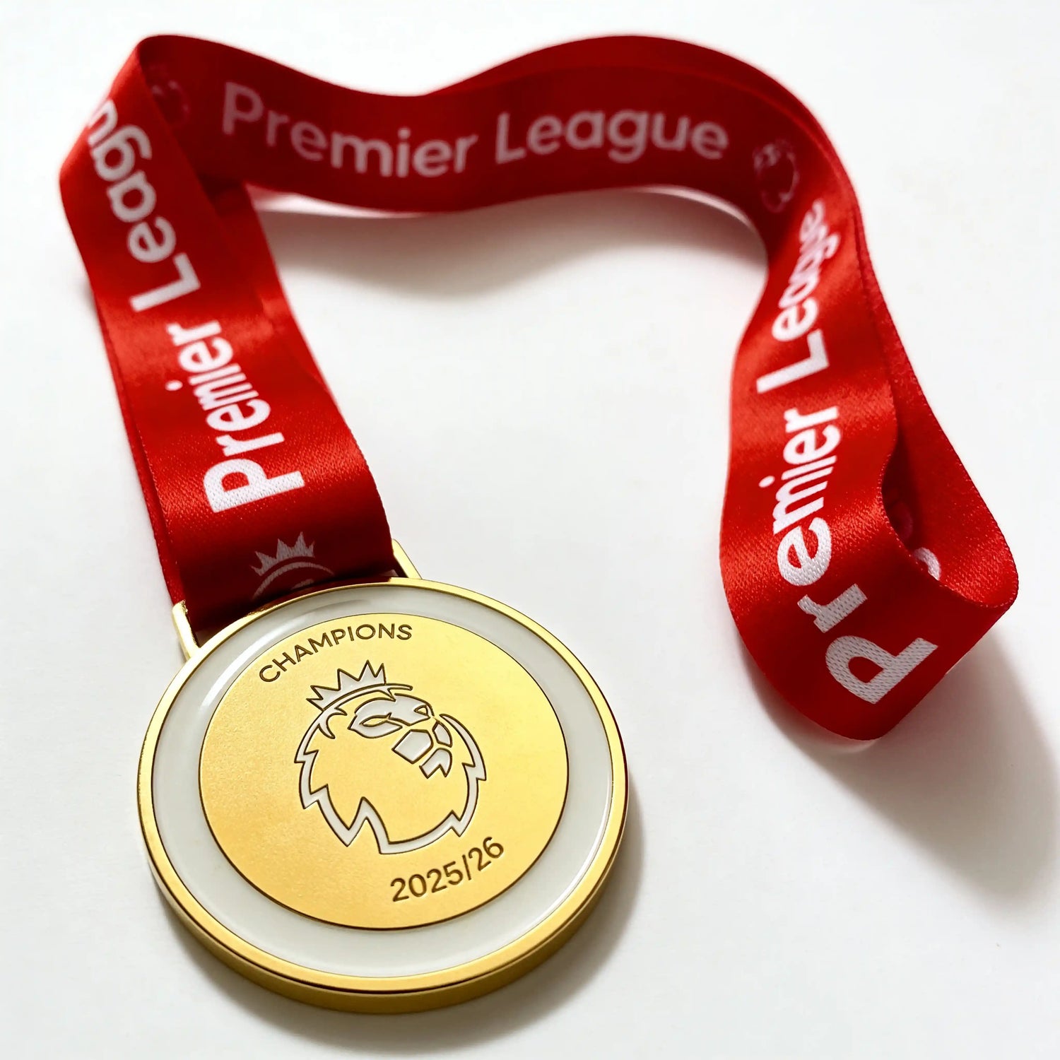 Official-style Arsenal fan medal celebrating Premier League victory 2025/26